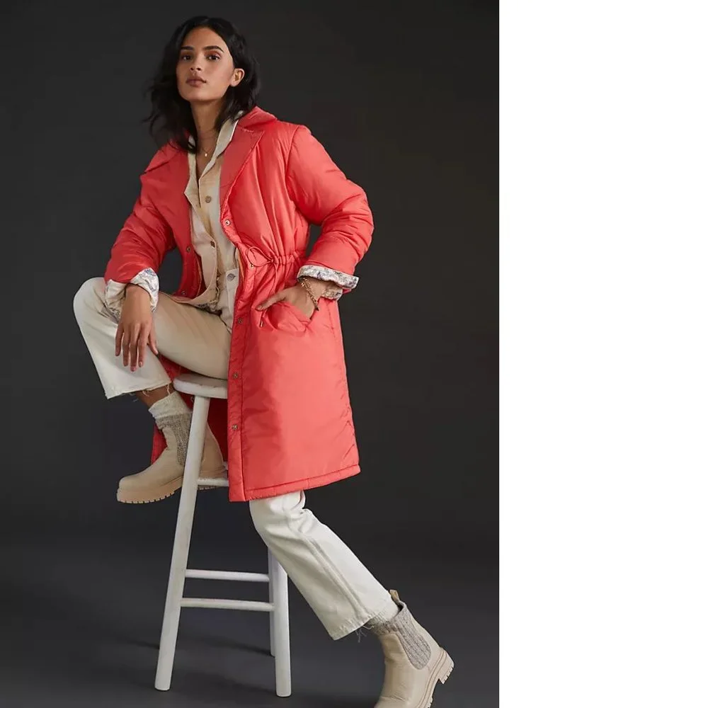 Anthropologie Maeve Cinched Puffer Coat size M new with tag_2